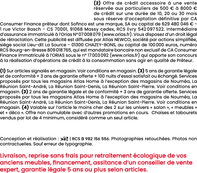 (2) Offre de cr dit accessoire  une vente r serv e aux particuliers de 500 €   8000 € de cr dit sur une dur e de 10,...