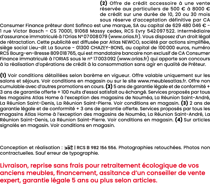 (2) Offre de cr dit accessoire  une vente r serv e aux particuliers de 500 €   8000 € de cr dit sur une dur e de 10,...