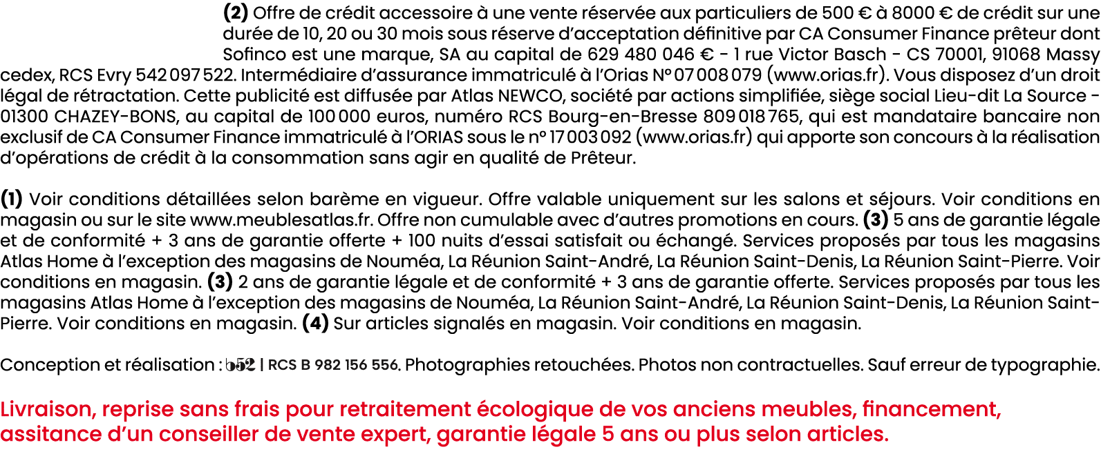 (2) Offre de cr dit accessoire  une vente r serv e aux particuliers de 500 €   8000 € de cr dit sur une dur e de 10,...
