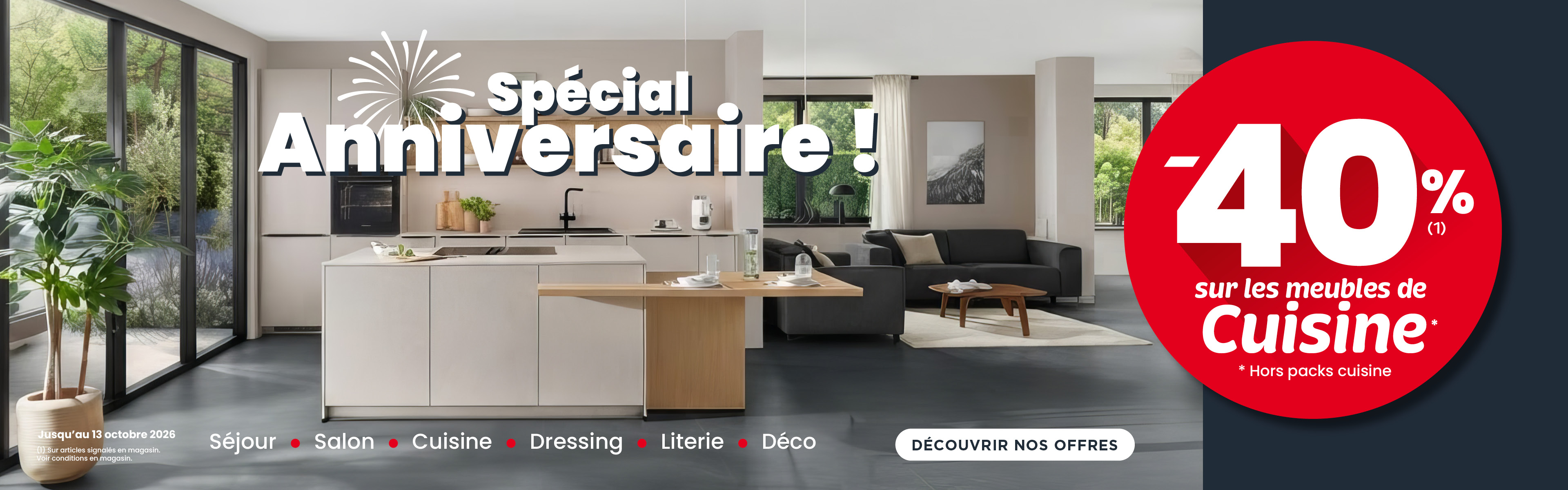 Spécial anniversaire chez Atlas Home ! -40% sur les meubles de cuisine Spécial anniversaire chez Atlas Home ! -40% sur les meubles de cuisine