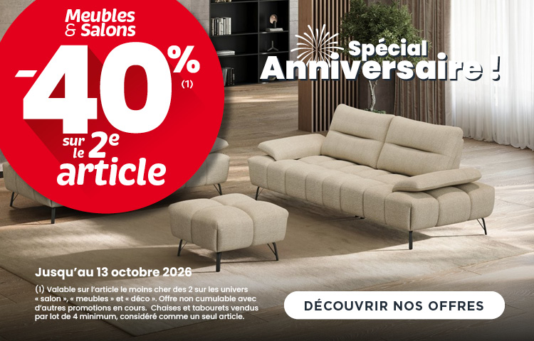 Spécial anniversaire chez Atlas Home ! -40% sur le 2ème article