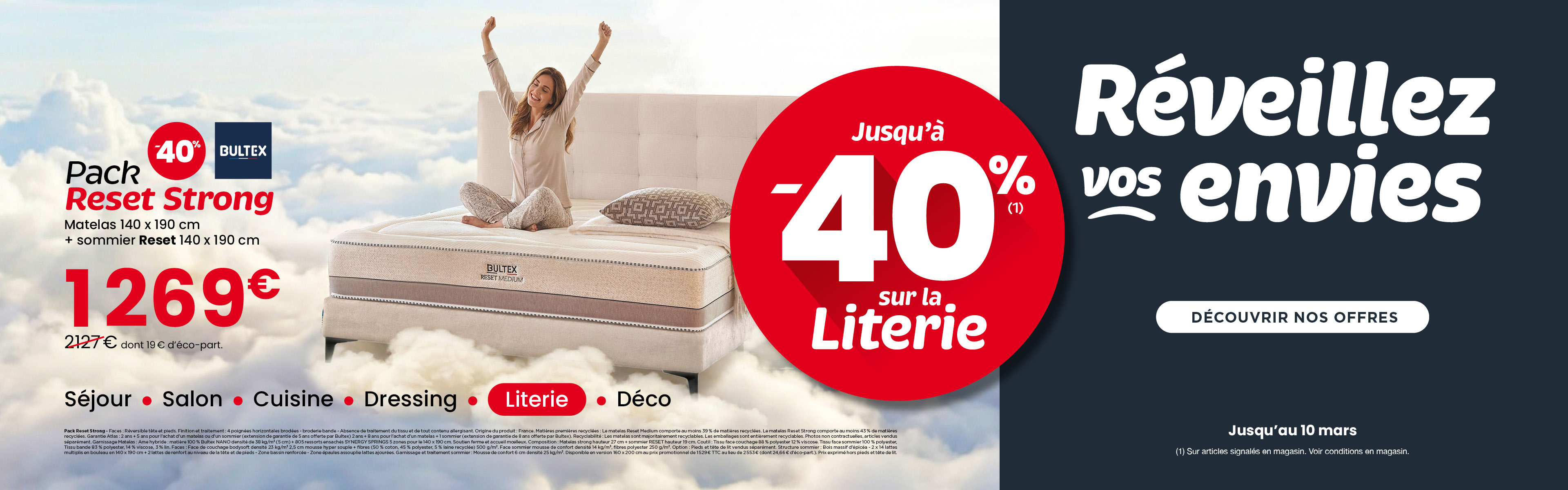 LITERIE ! JUSQU'À -40%