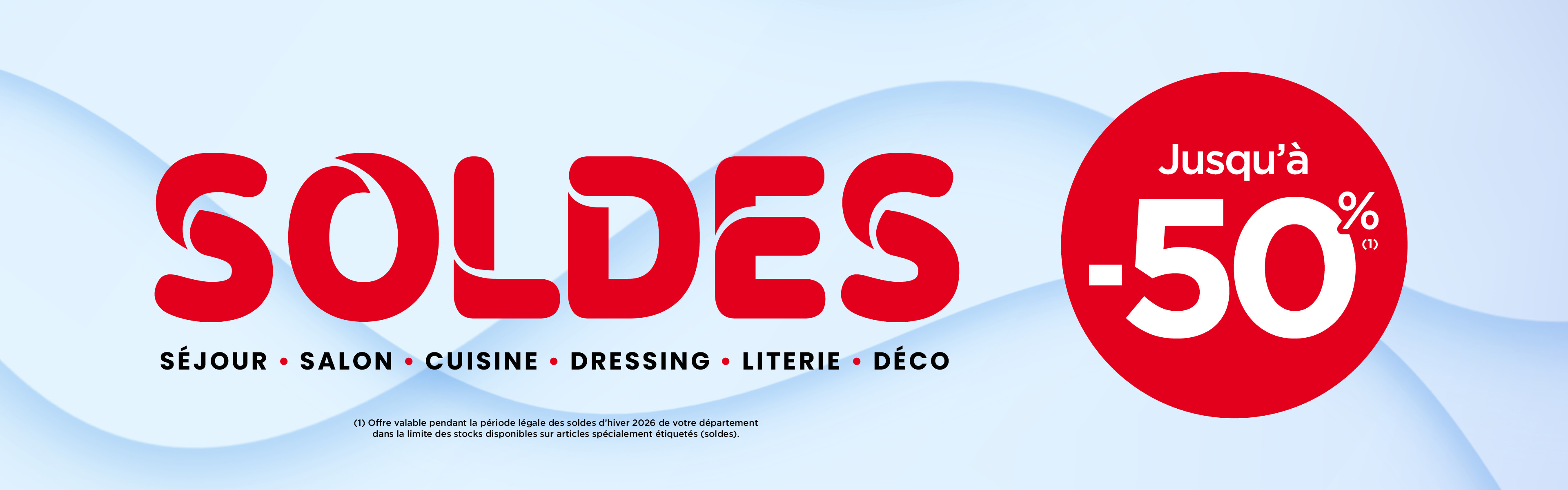 Soldes d'hiver Atlas Home à partir du 2 janvier 2026. Jusqu'à -50% !