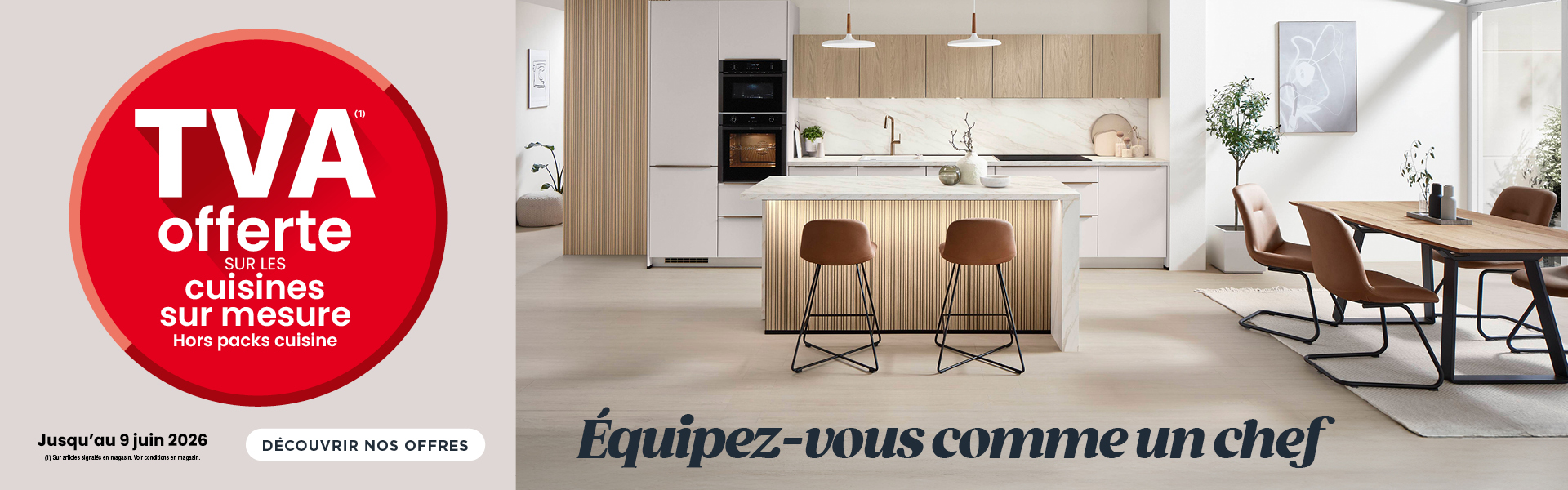 OPÉRATION CUISINE ! TVA OFFERTE SUR LES CUISINES SUR MESURE